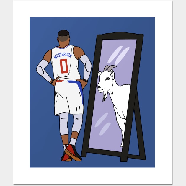 Russell Westbrook Mirror GOAT (Clippers) Wall Art by rattraptees